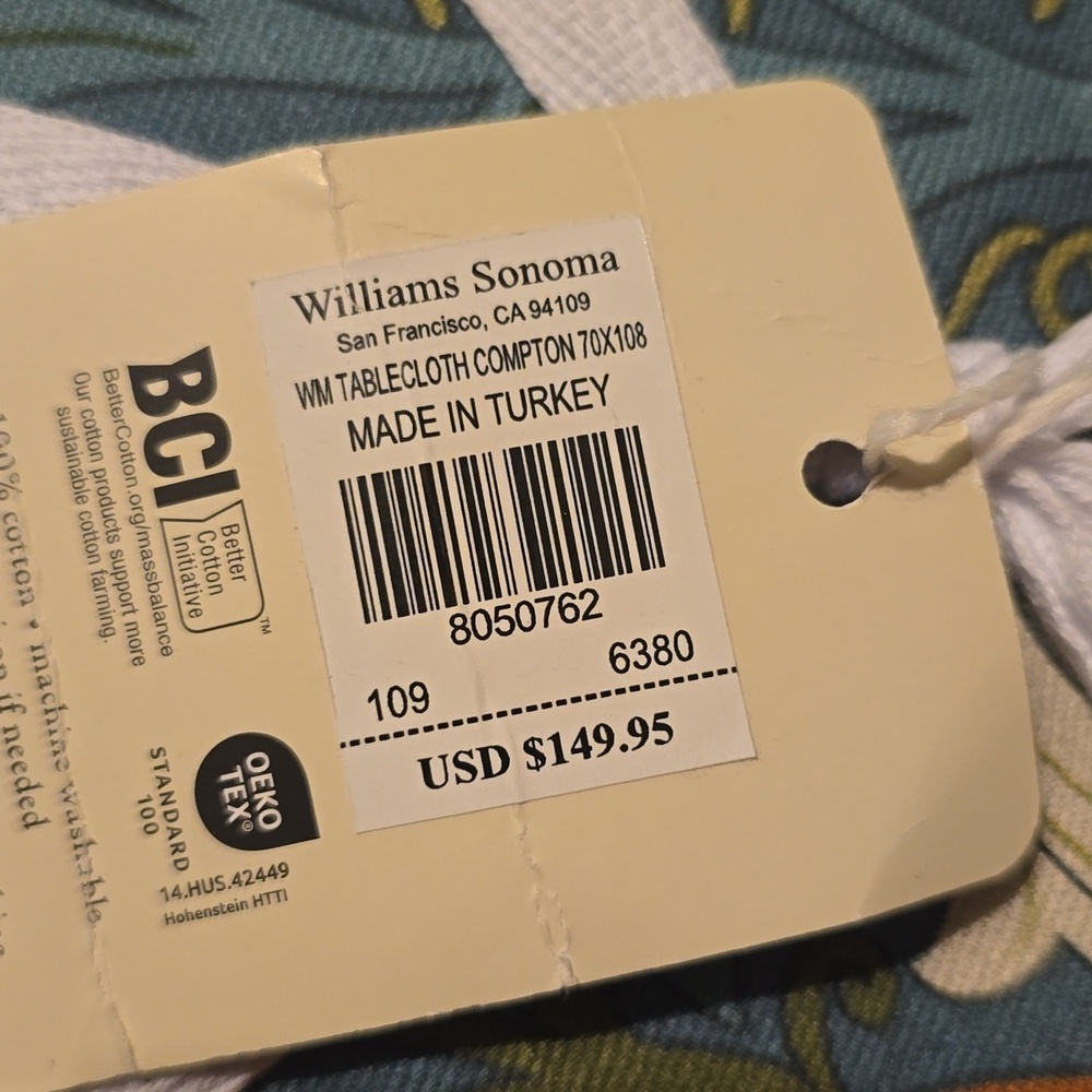 Williams Sonoma MORRIS & CO. Compton Tablecloth,Size 70×108 In, Retail $150.00US - Picture 5 of 15